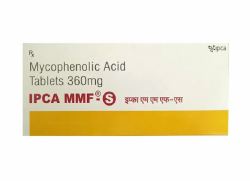 A box of generic Mycophenolate mofetil 360mg Tablet