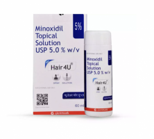 A box and a bottle of Rogaine 5 Percent 60ml Generic Solution - Minoxidil