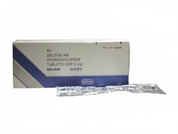 A box and a blister of generic selegiline HCL 5mg Tablets