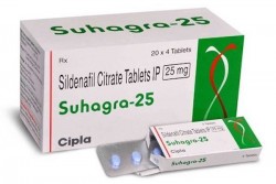 A box pack and a strip of generic Viagra 25mg Tablets - Sildenafil Citrate
