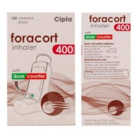 Front and back of generic budesonide 400mcg, formoterol fumarate 6mcg inhaler box