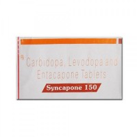 A box of generic Levodopa (150mg) + Carbidopa (37.5mg) + Entacapone (200mg) Tablet