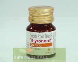 A bottle of generic Levoxyl  25mcg Tablets - levothyroxine sodium