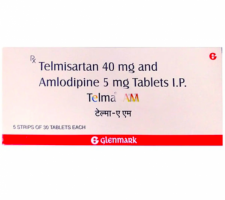 A box of Telmisartan (40mg) + Amlodipine (5mg) Generic Tablets