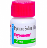 A bottle of Levothyroxine 150mcg Generic Tablets