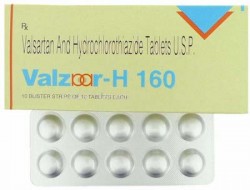 Box and a blister of generic Diovan-HCT 160/12.5mg Tablets - valsartan / hydrochlorothiazide