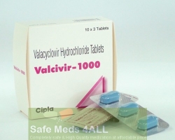 A box pack of Valtrex 1000mg  Tablets - Valacyclovir Hydrochloride
