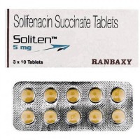 Box and blister strips of generic Solifenacin 5mg tablets