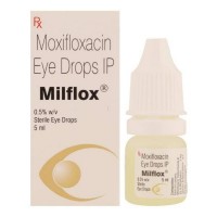 A box and a eye drops bottle of generic Moxifloxacin 0.5%  of 5 ml 