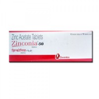 A box pack of Zinc Acetate 50mg tablet