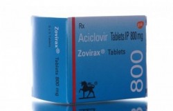 A box of Zovirax 800mg tablets