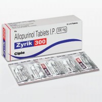 A box and a blister of generic Allopurinol 300mg Tablets