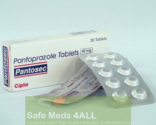 A box and two strips of generic Protonix 40mg Tablets- Pantoprazole