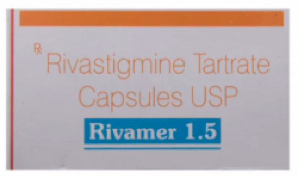 A box of generic Exelon 1.5mg Capsules - Rivastigmine Tartrate