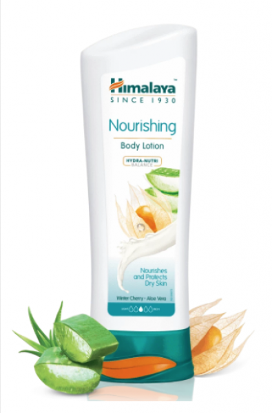 A tube of Himalaya Nourishing Body Lotion - Winter Cherry & Aloe Vera 200 ml