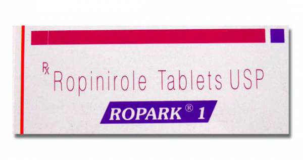 A box of generic Ropinirole 1mg Tablet