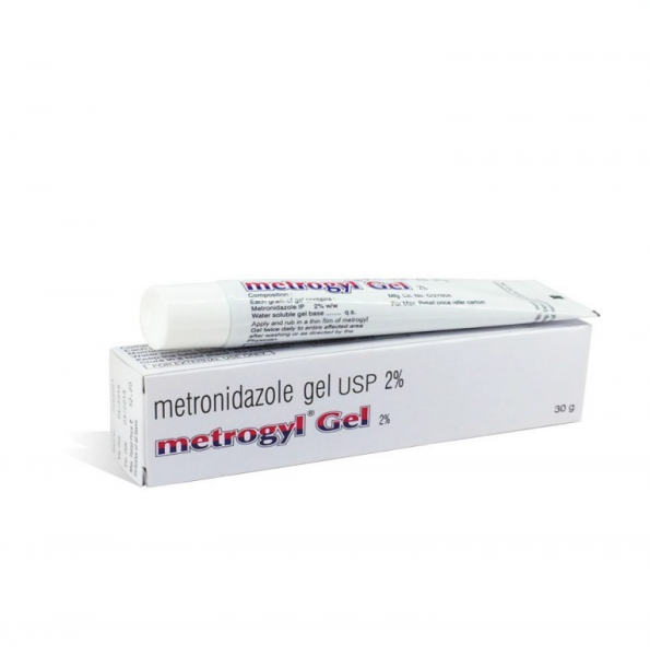 Box and tube of Metronidazole 2% Gel