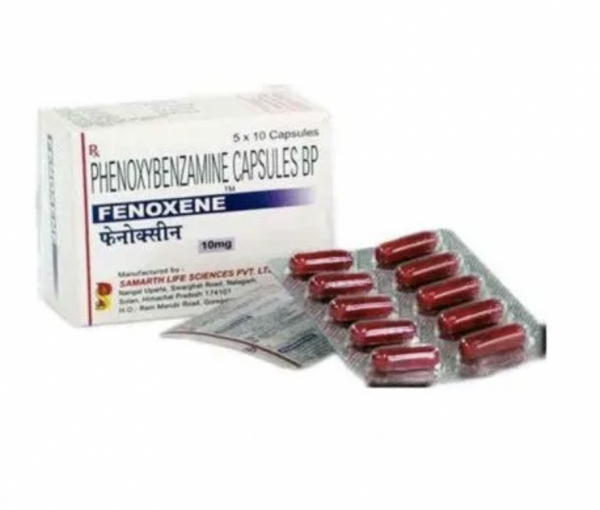 Phenoxybenzamine 10mg capsules in strips and box