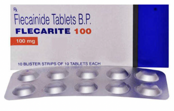 Strip and box pack of Flecainide 100mg