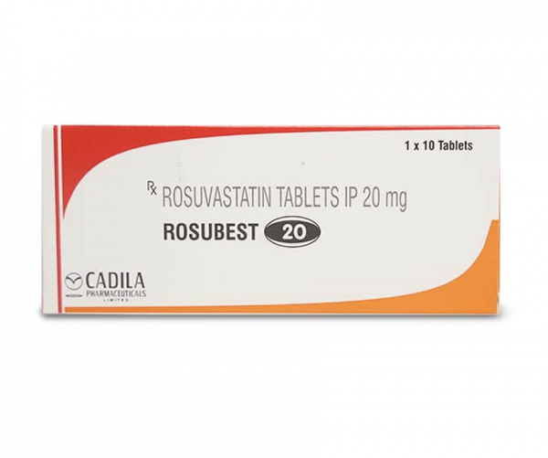 Box and blister strip of generic Rosuvastatin Calcium 20mg tablets