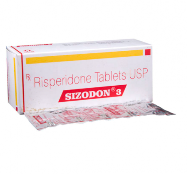 A box and a strip of Risperidone 3mg Generic Tablets