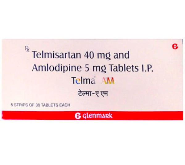 A box of Telmisartan (40mg) + Amlodipine (5mg) Generic Tablets