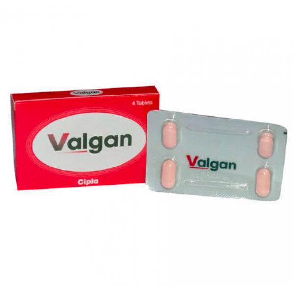 A box and a strip of Valganciclovir 450mg Generic Tablets