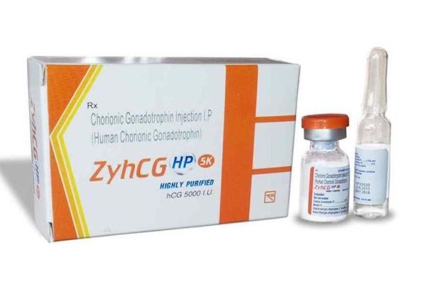 A box and a vial of Zy HCG 5000 iu Freeze Dried Injection