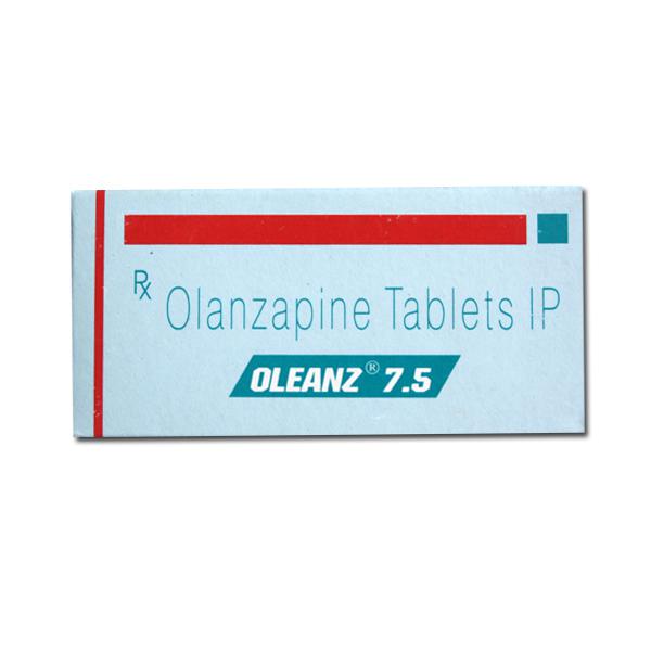 Box and blister strip of generic Olanzapine 7.5mg tablet
